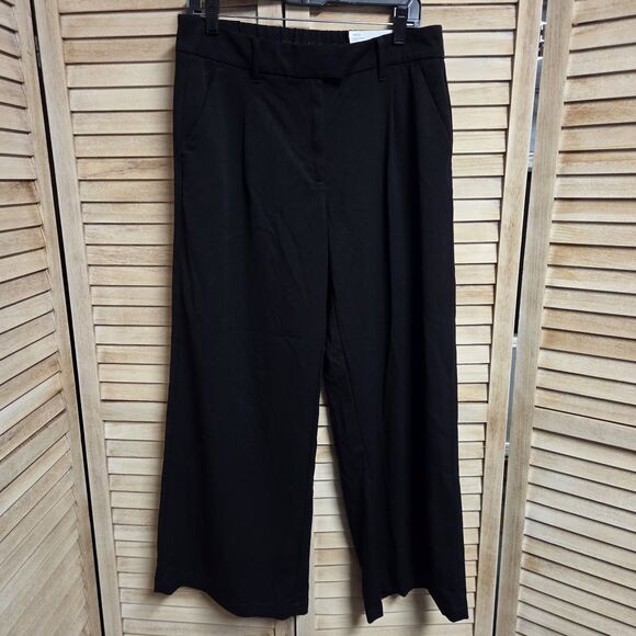 American Eagle Outfitters Pants - American Eagle Black Wide Leg Trouser Pants High Rise Stretch Size 8 Short New